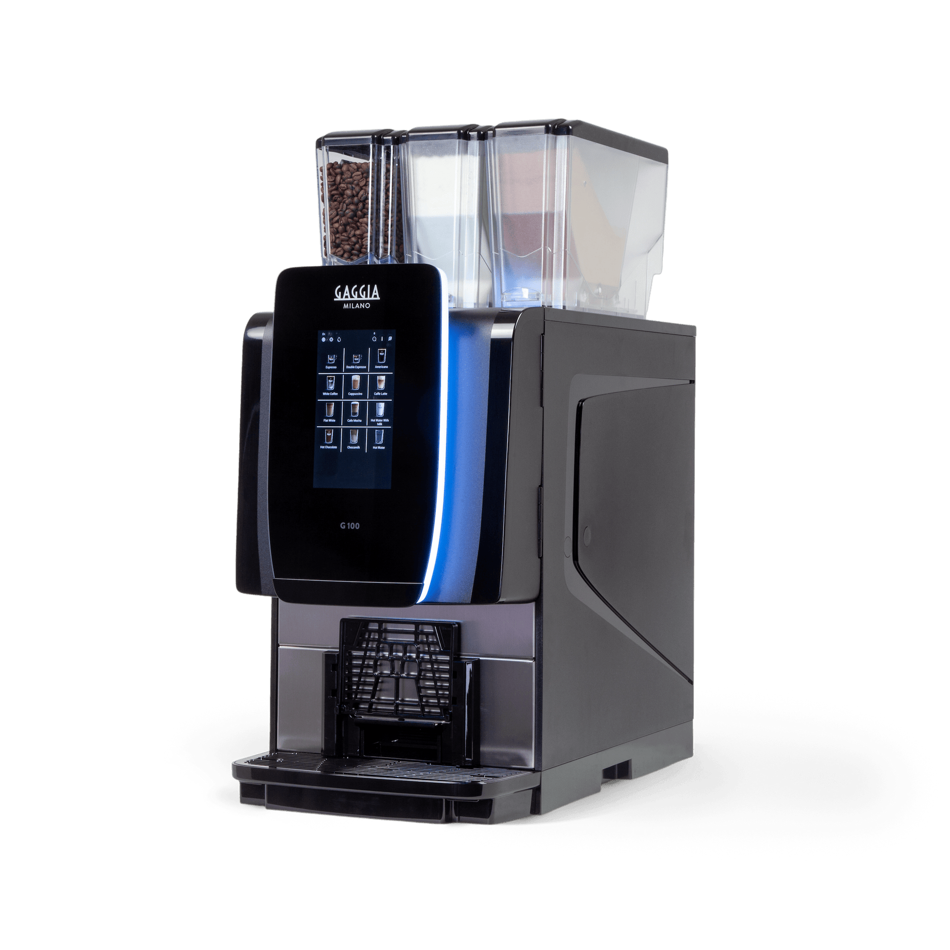 Gaggia  G100 coffee machine with a digital display on a white background